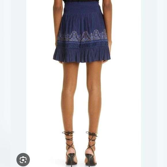 NWT 345.00 RAMY BROOK
Women's Cali Smocked Geometric-embroidered Skirt Medium - Picture 2 of 7